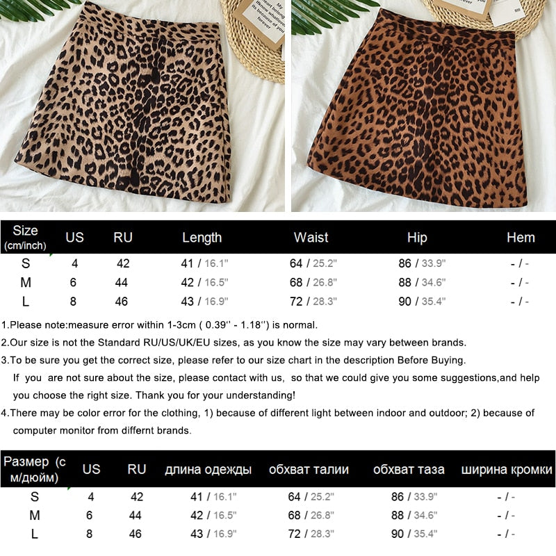 AOKOMELON  Leopard Mini Skirt