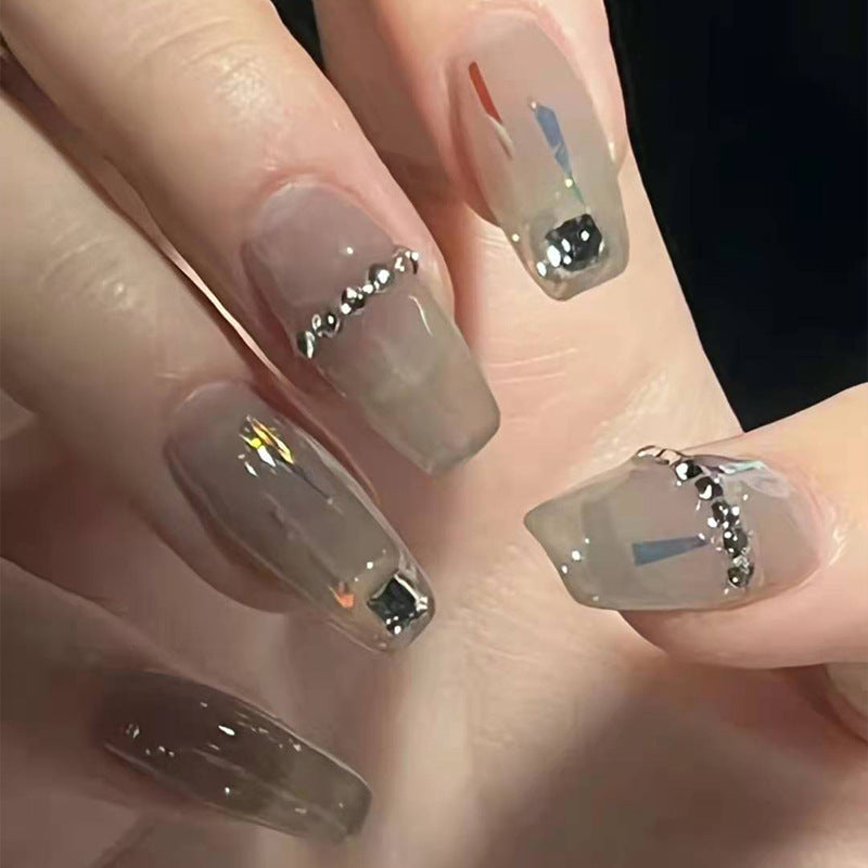 AOKOMELON Transparent Gray Nails