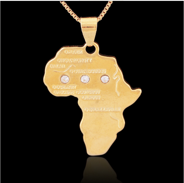 AOKOMELON African Map Necklace