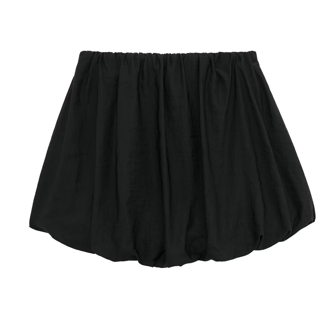 AOKOMELON Black Mini Skirt