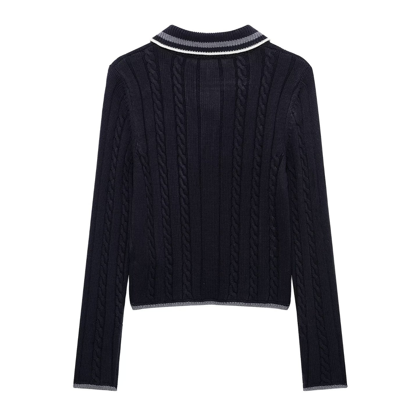 AOKOMELON Collar Knit Sweater