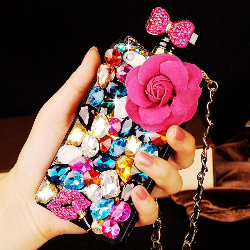 AOKOMELON  Bedazzled Rhinestone Flower Phonecase