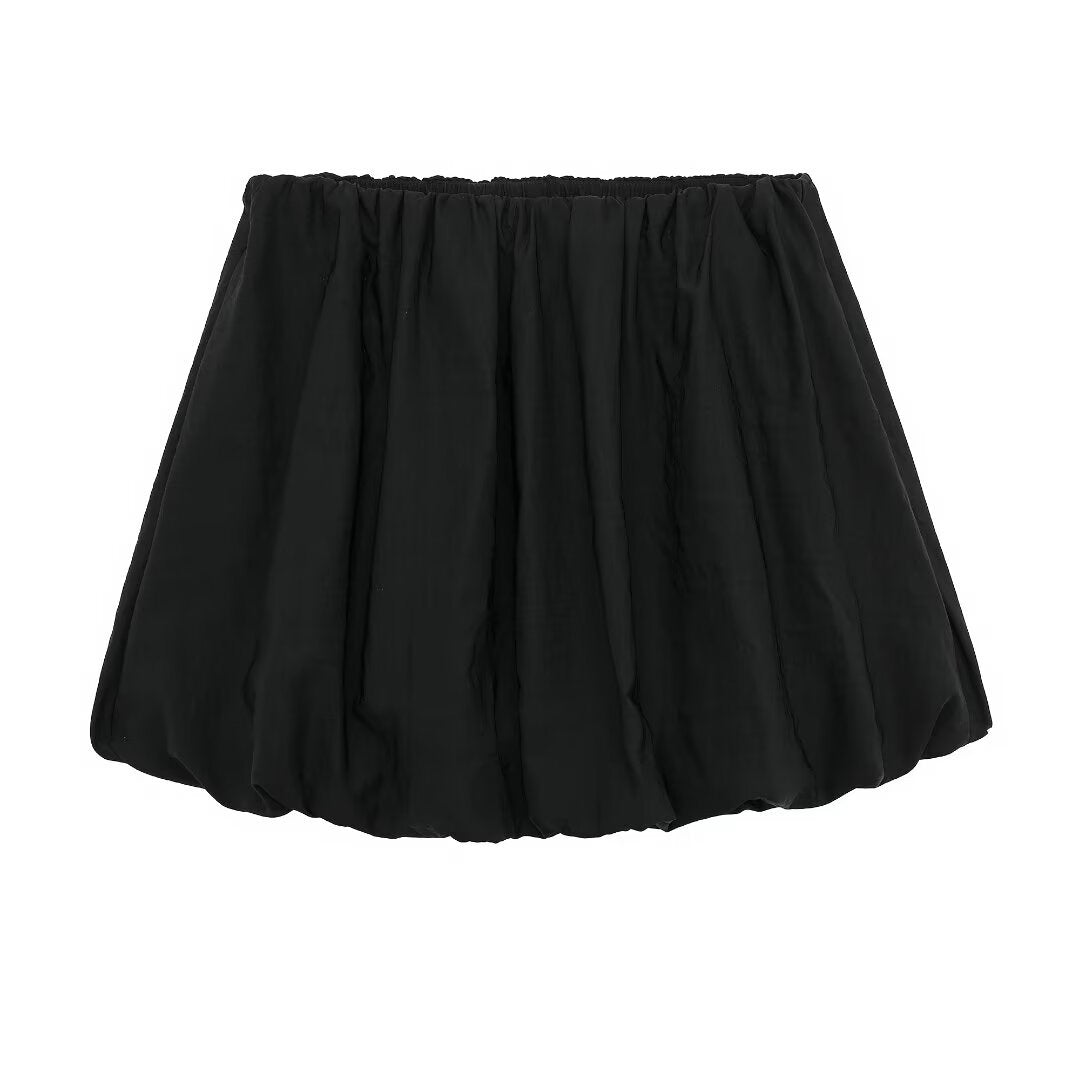 AOKOMELON Black Mini Skirt