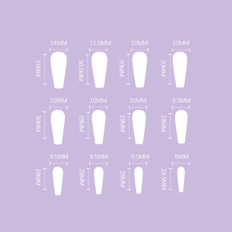 AOKOMELON 24 Pieces Of Finished Fake Nails Press On Nails French Ballet Manicure