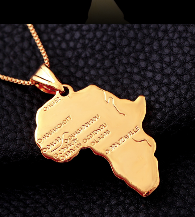 AOKOMELON African Map Necklace