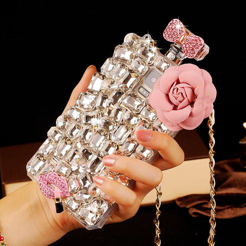 AOKOMELON  Bedazzled Rhinestone Flower Phonecase