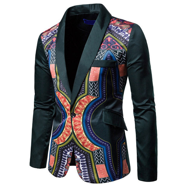 AOKOMELON Traditional African Suit Blazer