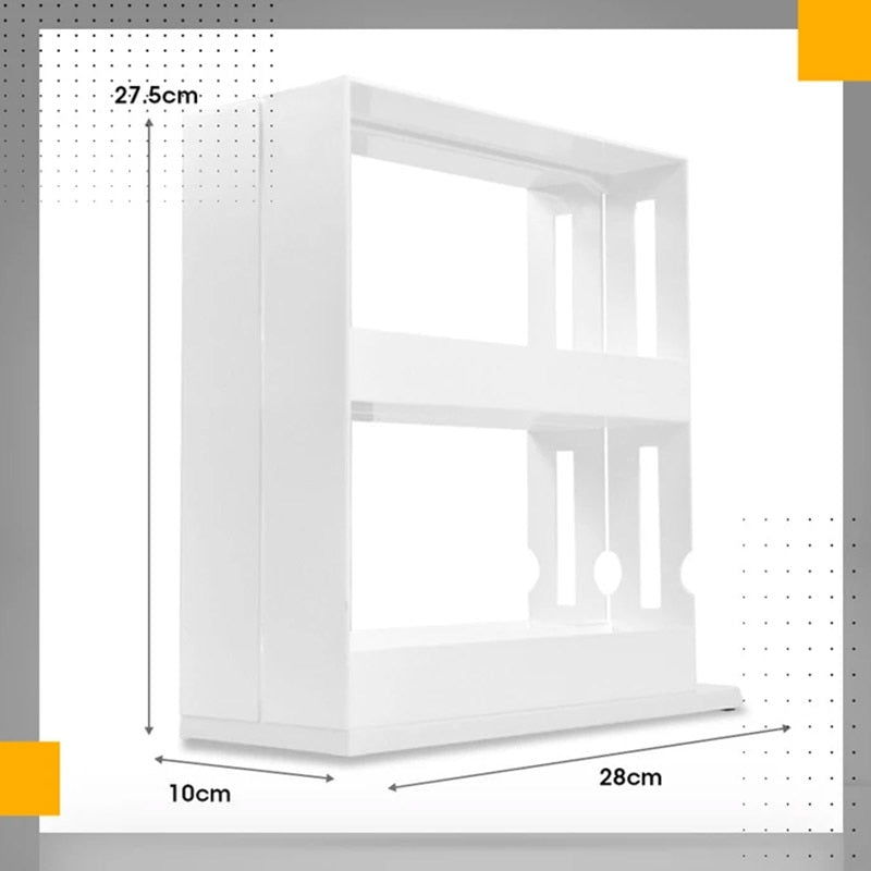 AOKOMELON Kitchen Spice Organizer Rack Multi-Function Rotating Storage Shelf