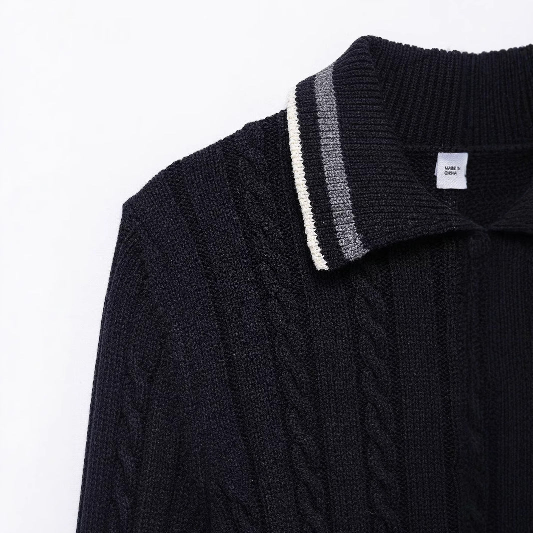 AOKOMELON Collar Knit Sweater