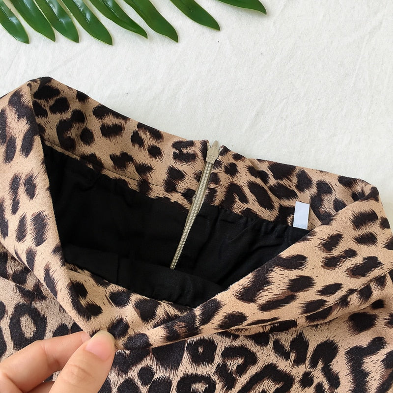 AOKOMELON  Leopard Mini Skirt