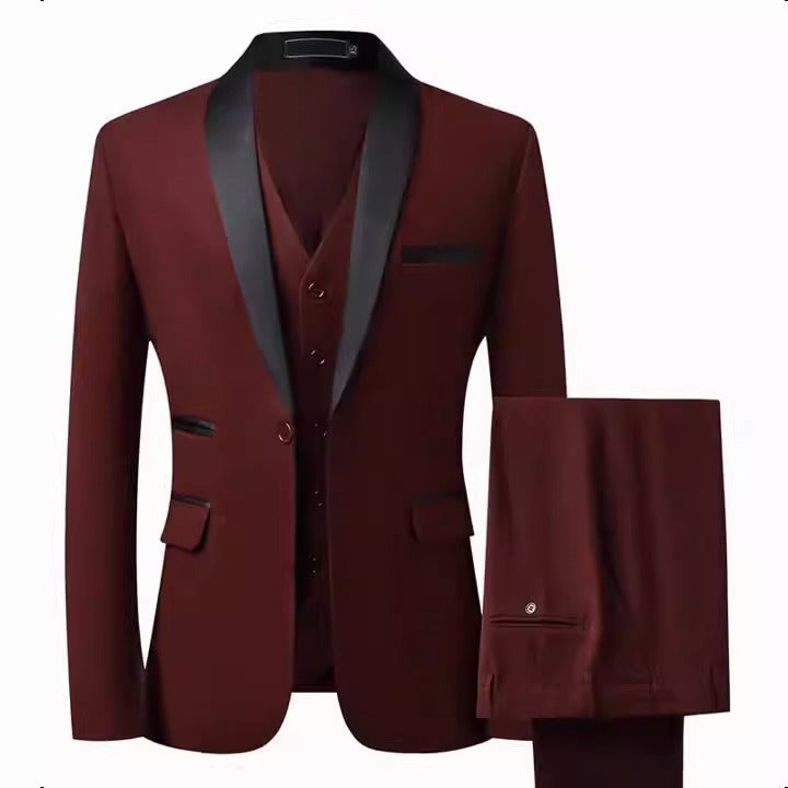 AOKOMELON Men's Three Piece Groom Suit Set