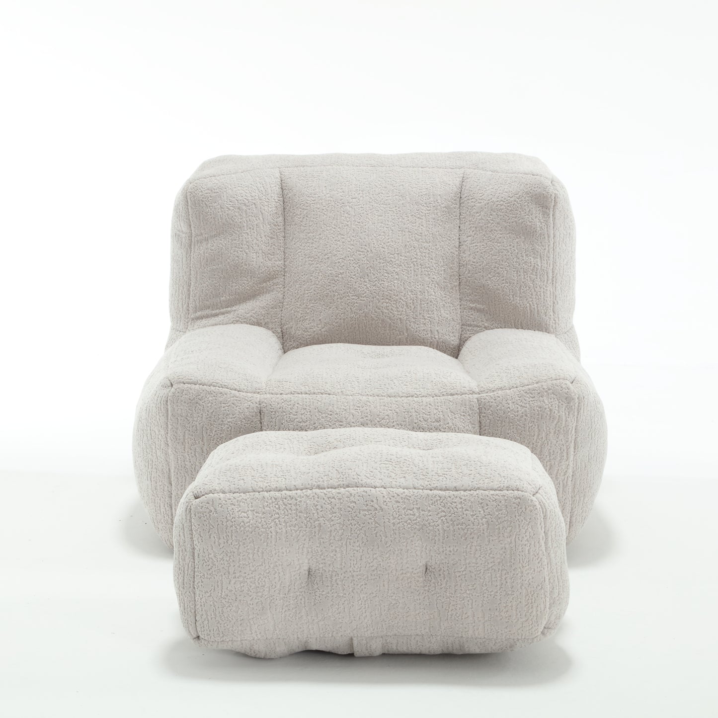 AOKOMELON  Indoor Fluffy  Super Soft Couch Chair with Memory Foam and Footstool