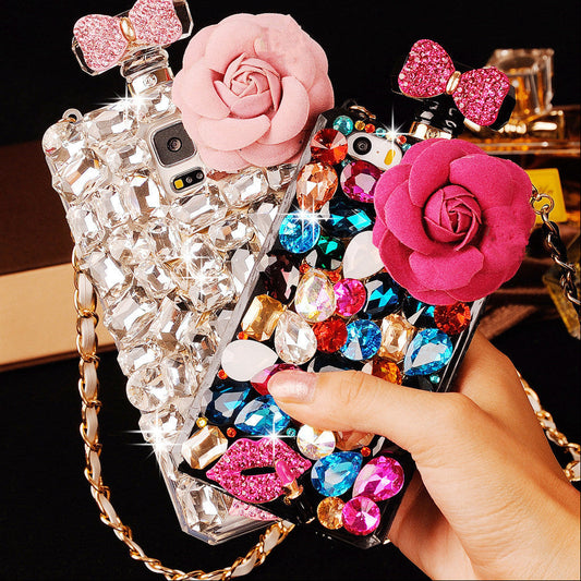 AOKOMELON  Bedazzled Rhinestone Flower Phonecase