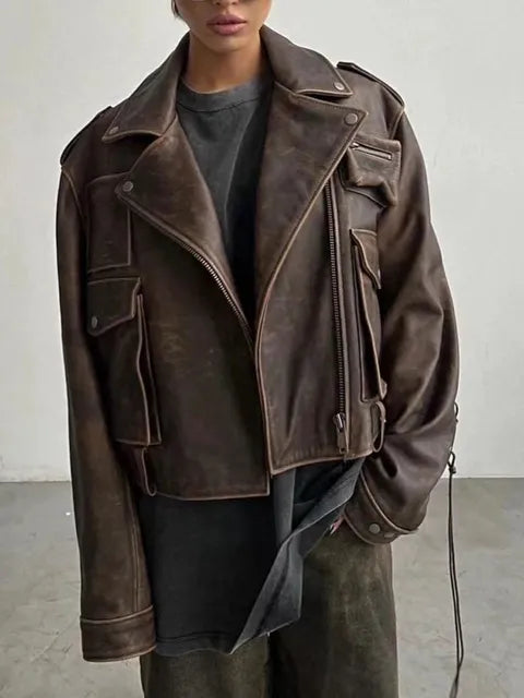 AOKOMELON Leather Jacket