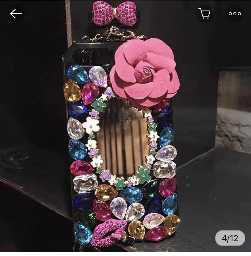 AOKOMELON  Bedazzled Rhinestone Flower Phonecase