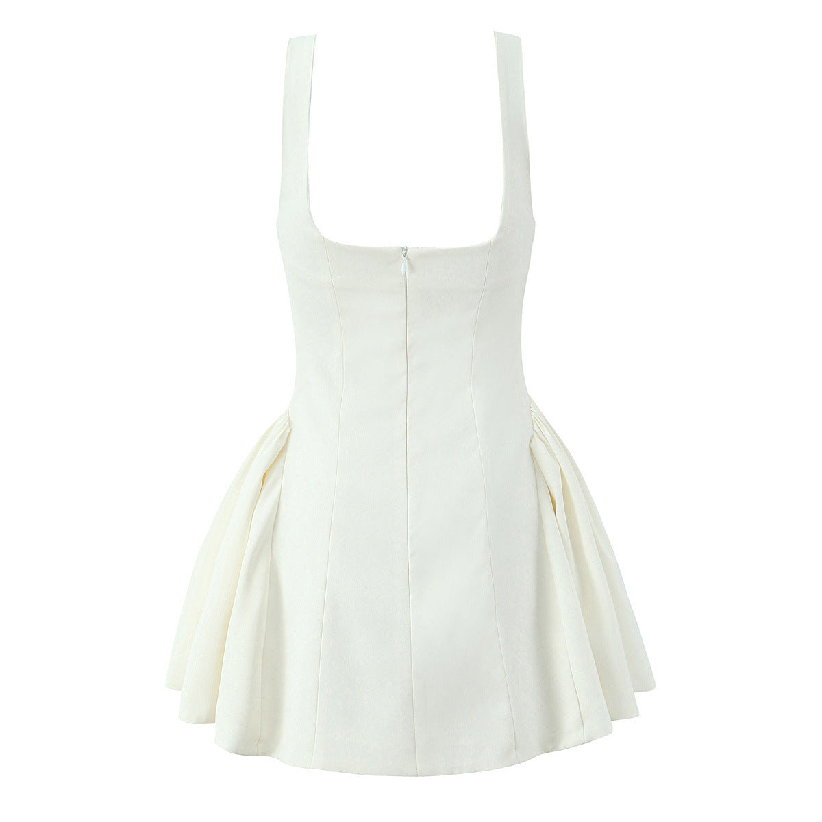 AOKOMELON V-Neck White Dress