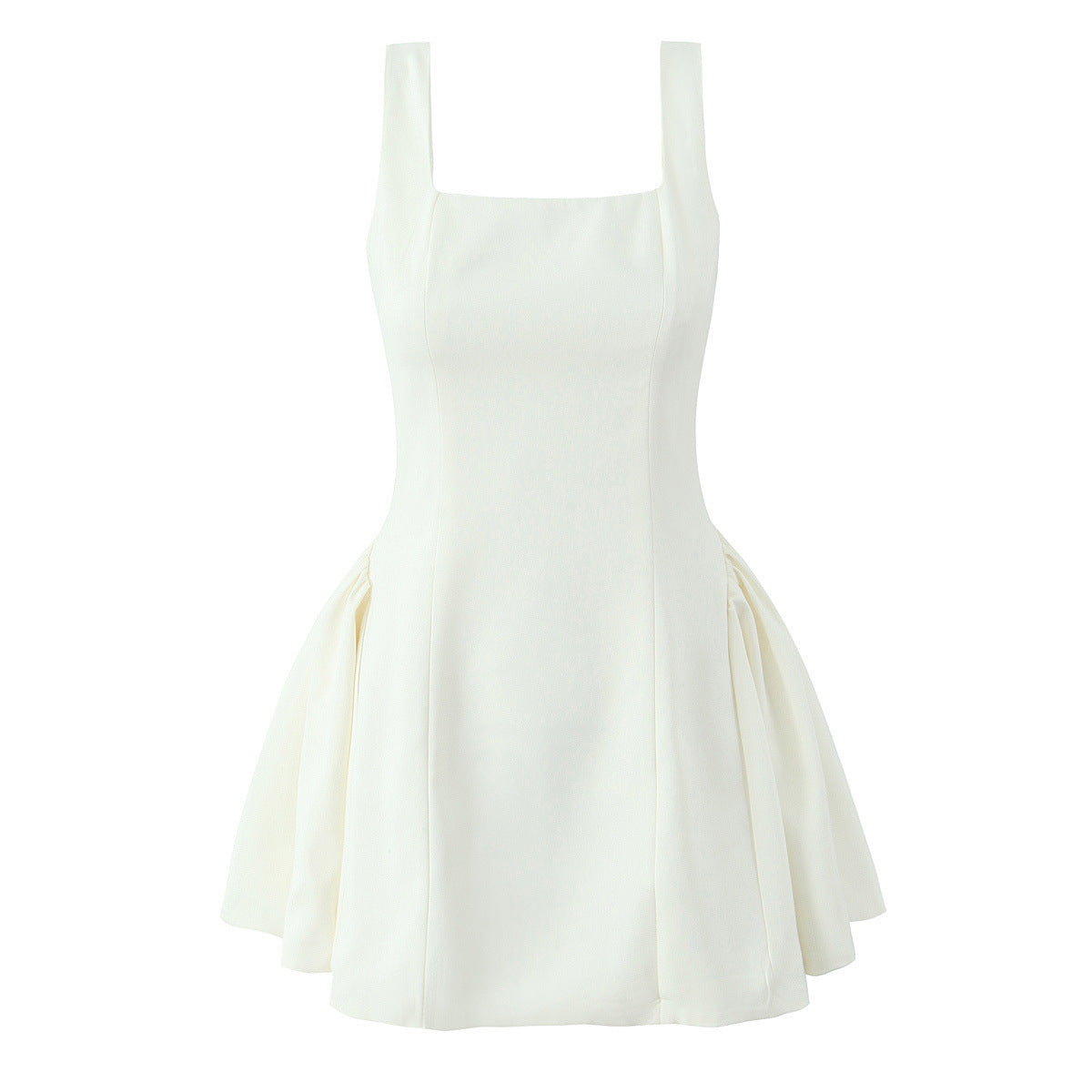 AOKOMELON V-Neck White Dress