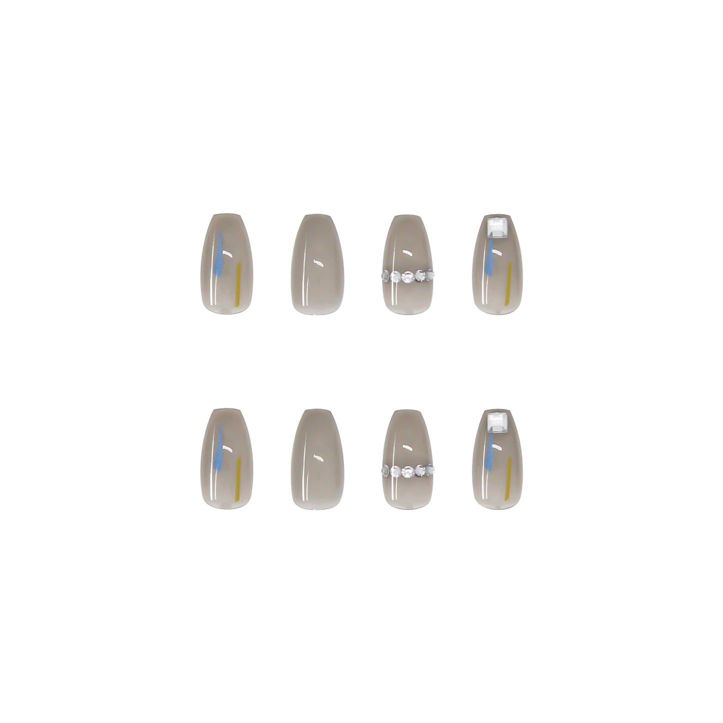 AOKOMELON Transparent Gray Nails