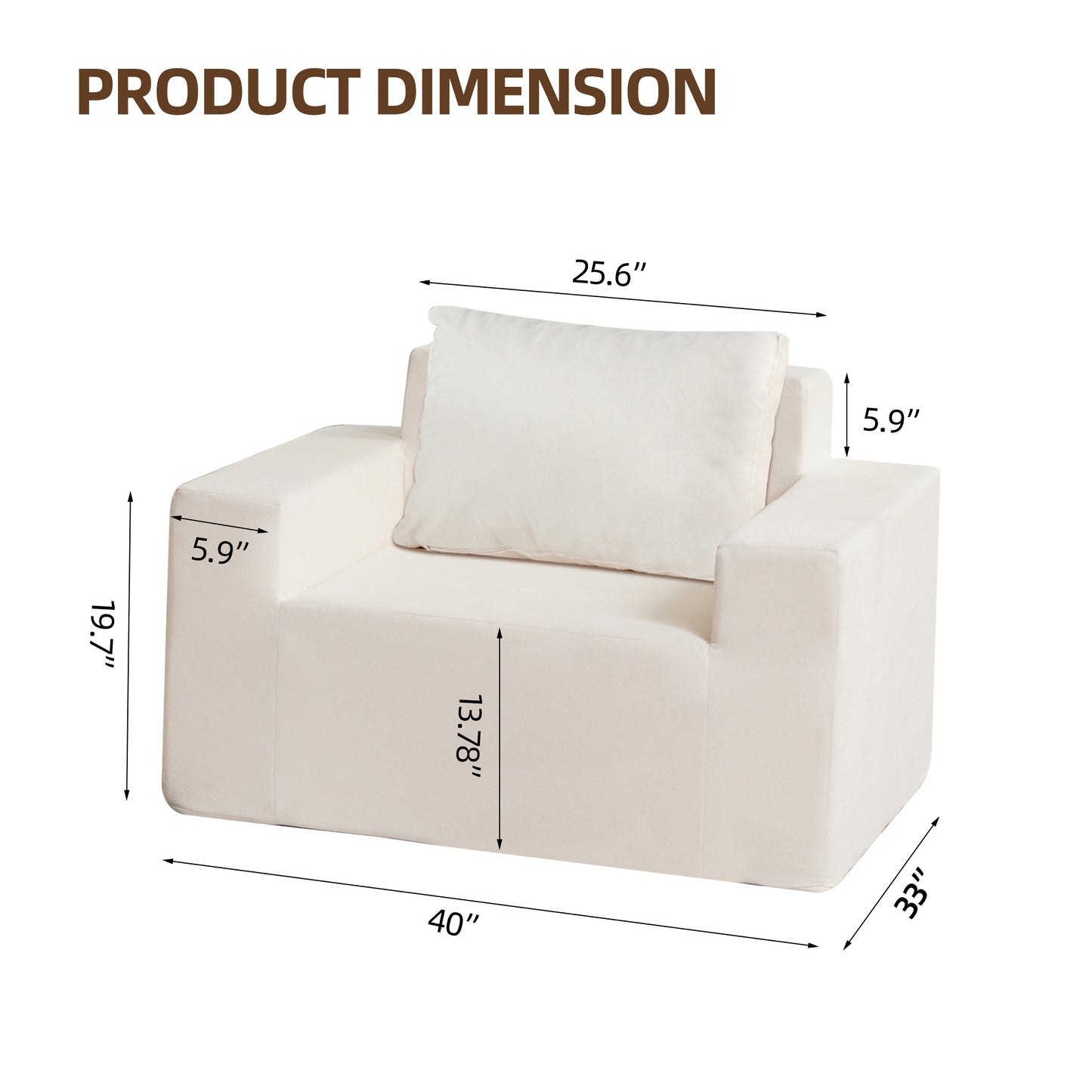 AOKOMELON Sofa In a Box Foam Sofa Couch with Pillow & Bean Bag