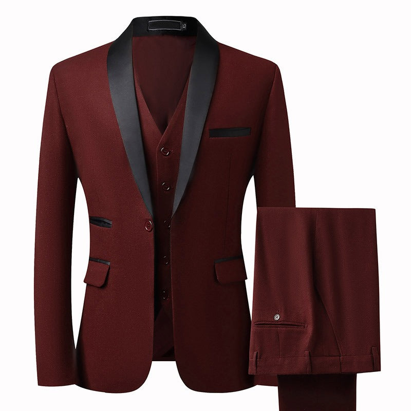 AOKOMELON Men's Three Piece Groom Suit Set